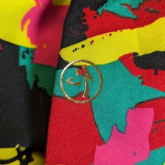 Zumba Wear Bright Multicolor Colorful Yellow Red Dance Activewear Leggings XXL - Picture 5 of 12